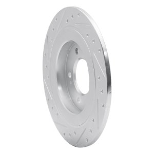 Hyundai Kona Brake Rotor (1) - Rear Right - R1 Concepts - Drilled & Slotted - Silver - `17-`23